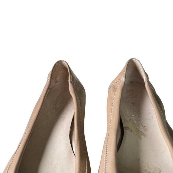 AGL ATTILIO GIUSTI LEOMBRUNI Monika BEIGE NUDE CAP TOE BALLET FLATS SIZE 39.5 - Picture 4 of 13